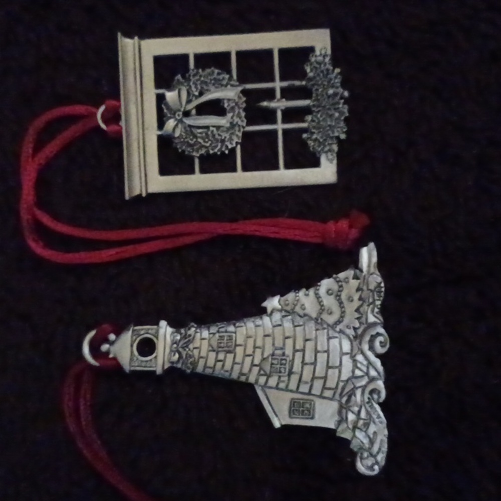 Vintage Pewter Christmas Ornaments